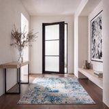 Safavieh Hedendaags tapijt voor woonkamer, eetkamer, slaapkamer - Madison Collection, korte pool, Marfil en Azul, 122 x 183 cm