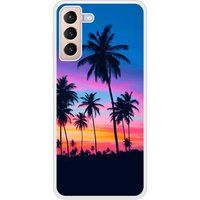 Samsung Galaxy S21 Palmiers colores Verstevigd hoesje met sublimatie bedrukking