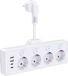 SURIGHT Stekkerdoos met USB - 4 stopcontacten met 2 USB C en 2 Type-C (5 V 3,4 A) - 4 onafhankelijke schakelstopcontacten