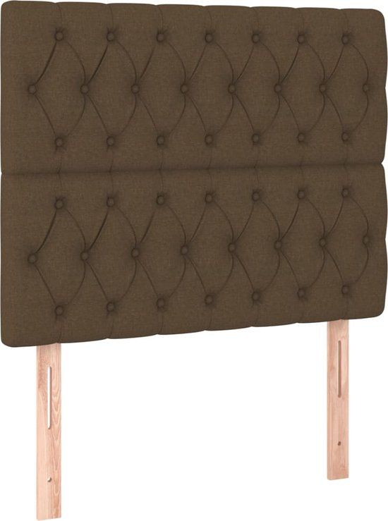 vidaXL Hoofdeind & Voeteind Donkerbruin 90x7x118/128 cm Stof