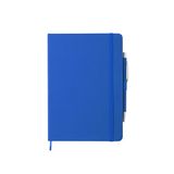 Shoppartners Schrift Notitieboekje met elastiek en pen - A5 - Blauw - 100 gelinieerde pagina's