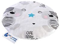 Medi Partners Coussin chauffant pour bébés, 180 g, rond, 15 cm, 100% coton naturel, thermothérapie (ours en peluche)