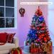 Arbre de Noël artificiel pré-éclairé avec télécommande lumières RVB multicolores branches en PE et PVC modes scintillants branches à charnières