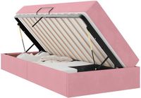 vidaXL Opbergbed met matras en opslag Roze 90 x 200 cm Fluweel