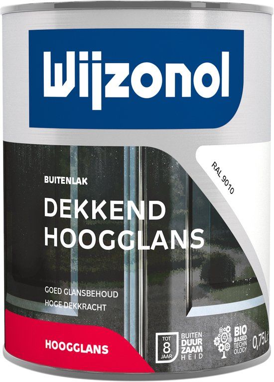 Wijzonol Dekkend Hoogglanslak - RAL 9010 - 0,75l