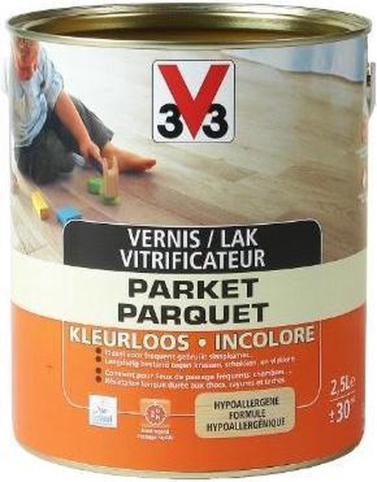 V33 Frequent Parketvernis Kleurloos/Geboend - 2500 ml