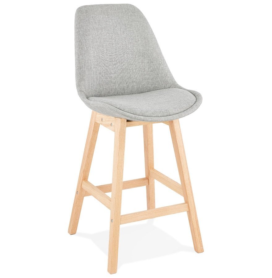 Alterego Halfhoge kruk TERESA MINI Scandinavische stijl van grijze stof