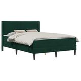 vidaXL Bedframe met matras Donkergroen 140 x 190 cm Fluweel