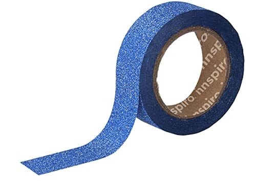 INNSPIRO Masking Lint, Glitter, Blauw, 15 mm x 6,5 m, Serie Glitter