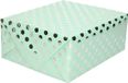 Shoppartners Bv Luxe folie inpakpapier/cadeaupapier - mintgroen - zilveren stip - 200 x 70 cm