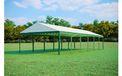 PREMIUM Tente de réception 5x12 m – PVC 500 g/m², ignifuge, cadre au sol + renforts de toit, jusqu'à 120 personnes - Vert-blanc