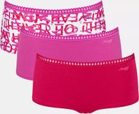sloggi GO Crush Short 3 pak Dames Onderbroek - Rose - Rood combinatie - Maat XL