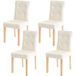 HWC Set van 4 eetkamerstoelen HWC-E58, stoel eetkamerstoelen, MVG-gecertificeerd ~ kunstleer crème, lichtgekleurde poten