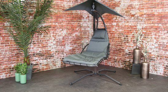 Buitengewoon Boet Hangstoel Honolulu met parasol - Antraciet