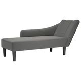 VidaXL Chaise longue met rechterarmleuning stof donkergrijs