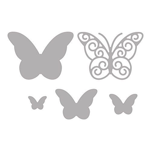 RAYHER Hobby Stanssjablonenset Whimsical Butterflies - 5 stuks - 1,3-4,5 cm - 4006166424458