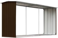 vidaXL Haardhoutschuur 330x92x153 cm gegalvaniseerd staal bruin