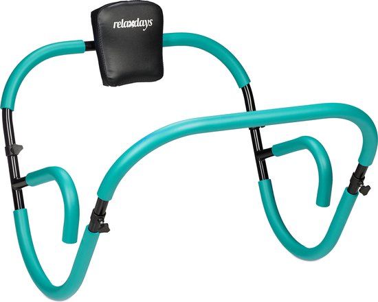 Relaxdays Buikspiertrainer - HxBxD: 66 x 71 x 71 cm - Turquoise/Zwart