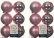 Decoris Kerstballen - 18x st - lippenstift roze - D8 cm - kunststof - mat/glans - kerstversiering
