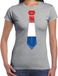 Bellatio Decorations Chemise pour femmes - cravate Pays-Bas - gris - supporter - soirée à thème M