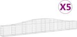 vidaXL Gabions - 5 pieces - arched - 400x30x40/60 cm - iron