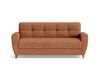 Best Mobilier - Thibault - Canapé-lit express 3 places pour usage quotidien matelas 140 cm 14 cm en velours texturé, terre cuite