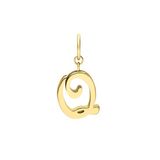 Lucardi Dames Stainless steel goldplated letterhanger Q - Hanger - Staal - Goudkleurig