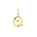 Lucardi Dames Stainless steel goldplated letterhanger Q - Hanger - Staal - Goudkleurig