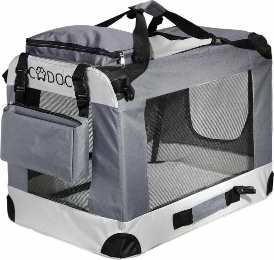 Cadoca Hondentransportbox opvouwbaar - maat M - Grijs