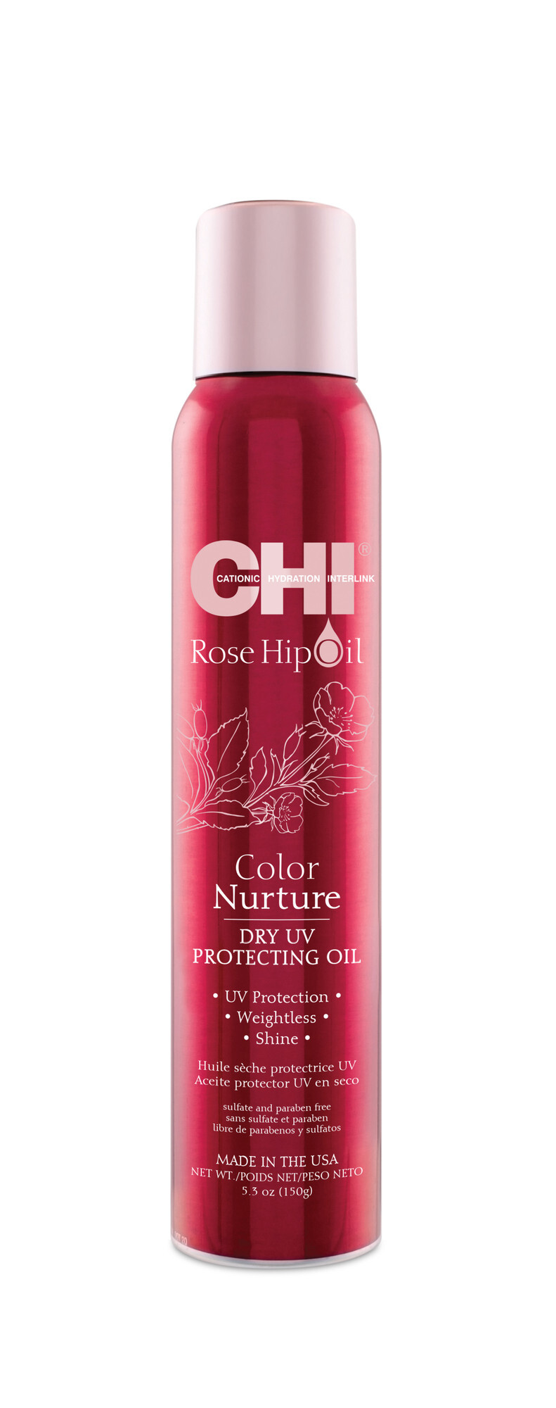 Chi Rose Hip Oil Color Nurture Dry UV Protecting Oil Spray Gekleurd Haar 150gr