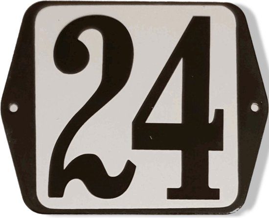 Huisnummer standaard nummer 24 - Hout - Wit - 75 cm - 1 jaar garantie