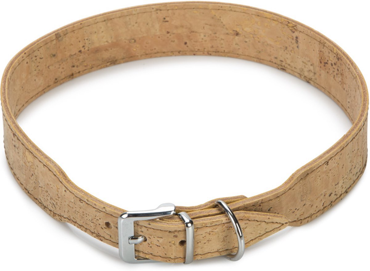 Beeztees Cork - Hondenhalsband - Leer - Naturel - 65cm x 35mm