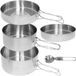 Set de casseroles de camping - Ustensiles de cuisine pliables - Acier inoxydable - 4 pièces