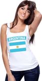 Bellatio Decorations Argentinie Argentinie singlet shirt/ tanktop met Argentijnse vlag wit dames S