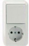 Merten MEG3495-8719 Schakel-/stopcontact combinatie Compleet Polar-wit 1 stuk(s)