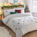 Furn. Kerst Samen Dekbedovertrek Set - Geborduurd Boucle Fleece Feestelijke Sneeuw Angels Beddengoed (Znow - King)
