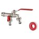 Ibergrif M22203 Dubbele Tuinkraan Buitenkraan Dubbele Uitlaat met Wasmachine-Interface G1 / 2" Muur Aansluiting Messing