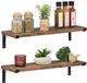 Relaxdays Wandplank Industrieel - Set van 2 - 48 x 15,5 cm - Bruin/Zwart