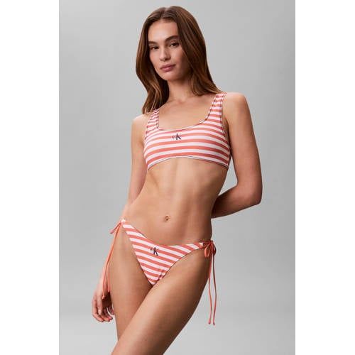 Calvin Klein Strik Bikini Bottom Orange/White