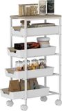 HOMCOM Keukenwagen - Metaal - 39,5x24x82cm - Wit