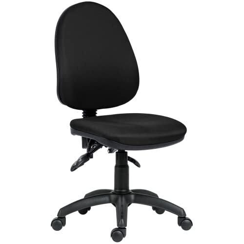 ACMELIFE Bureaustoel, bureaustoel met in hoogte verstelbare rugleuning, 360° computerstoel met zwenkwielen, draaistoel, bekledingsstof, zwart