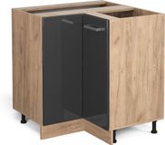Vicco R-Line Hoekkast – 75,6 cm sans plan de travail Anthracite Laqué brillant