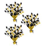 Beistle S50807BKGDSAZ3 3 Stuk Gefeliciteerd Grad Graduate Cap Centerpieces Tafel Party Decoraties, Plastic Draad Beton Lint, Goud/Zwart/Zilver