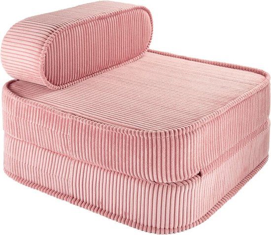Wigiwama Corduroy Flip Chair / Slaapfauteuil - 65x60x25cm - Pink Mousse