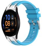Wigento Samsung Galaxy Watch FE 40mm, siliconen horlogeband met snelsluiting, zilveren gesp, vervanging, lichtblauw