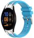 Wigento Samsung Galaxy Watch FE 40mm, siliconen horlogeband met snelsluiting, zilveren gesp, vervanging, lichtblauw