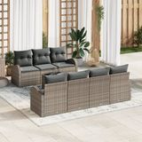 vidaXL Tuinbank Set Grijs Polyrotan