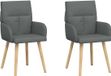 vidaXL Eetstoelen 2 stuks Stof Donkergrijs 60 x 56 x 93 cm
