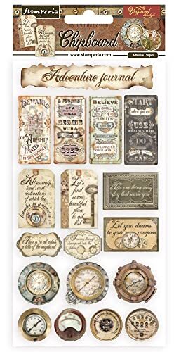 STAMPERIA INTERNATIONAL, KFT DFLCB50 Chipboard cm 15x30-Lady Vagabond Lifestyle Tickets, Various, 15x30 cm, 6