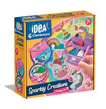 Clementoni Idea - Sparkly Creations Game Icons, Diamond Art, creatief spel voor kinderen vanaf 7 jaar, kit kunst en laboratorium edelstenen, stickers met het thema gaming, 18746